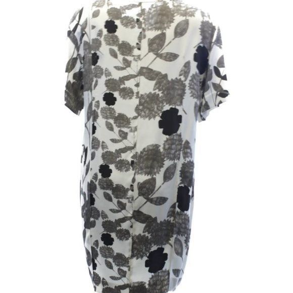 DIANE VON FURSTENBERG Ecru Floral Dress Size 12 - Picture 3 of 6